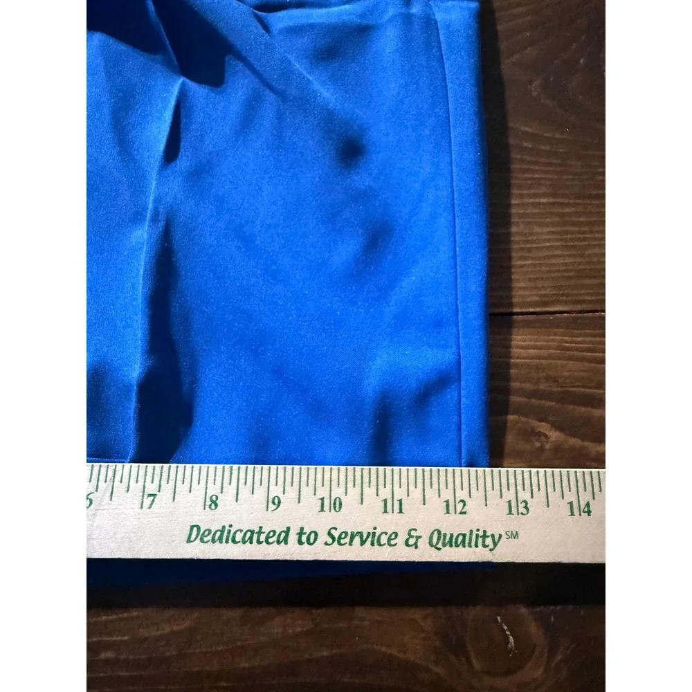 Vintage Style Mens Royal Blue Pleated Cuffed Dress Shorts Size 36 Polyester